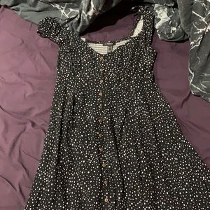 black and white polka dot dress
